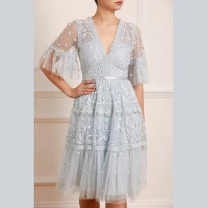 Needle & Thread Midsummer Lace Dress in Spearmint